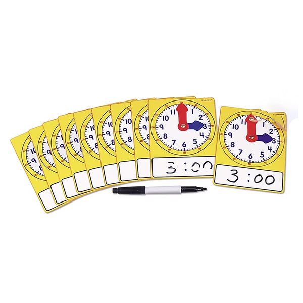 Write and Wipe Sudent Clock Set of 10
