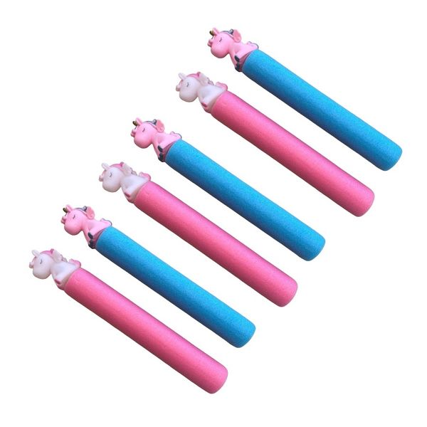 Unicorn Foam Tube Water Blaster Pool Guns - 36cm Pink &amp; Blue - Set of 2