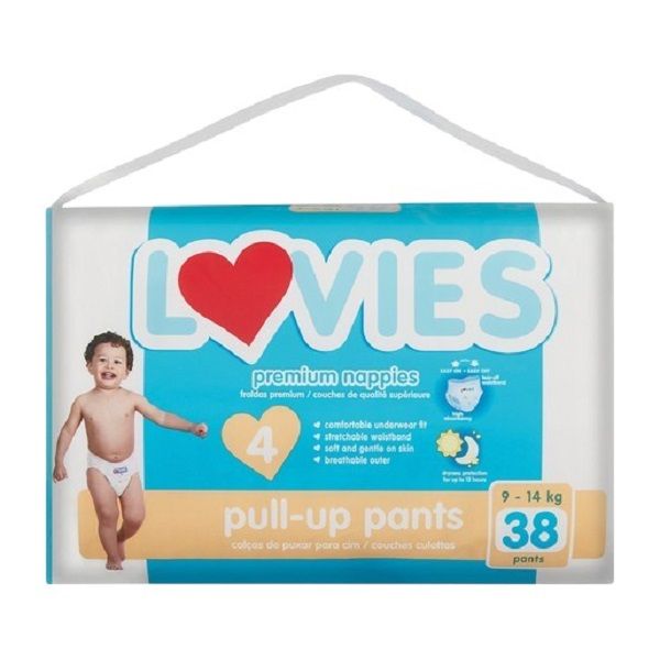 Lovies - Size 4 Premium Pull Up Pants/Nappies 38's