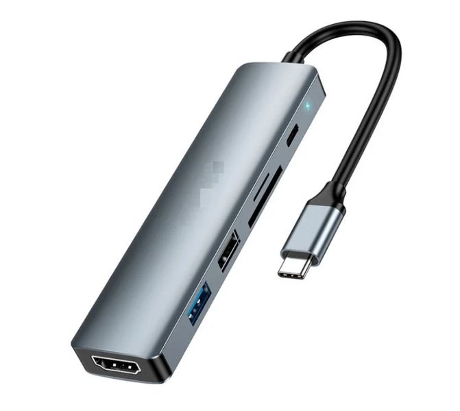 6 in 1 Type-C Multi-Functional Adapter Hub(HDTV+PD+USB2.0+SD+TF)