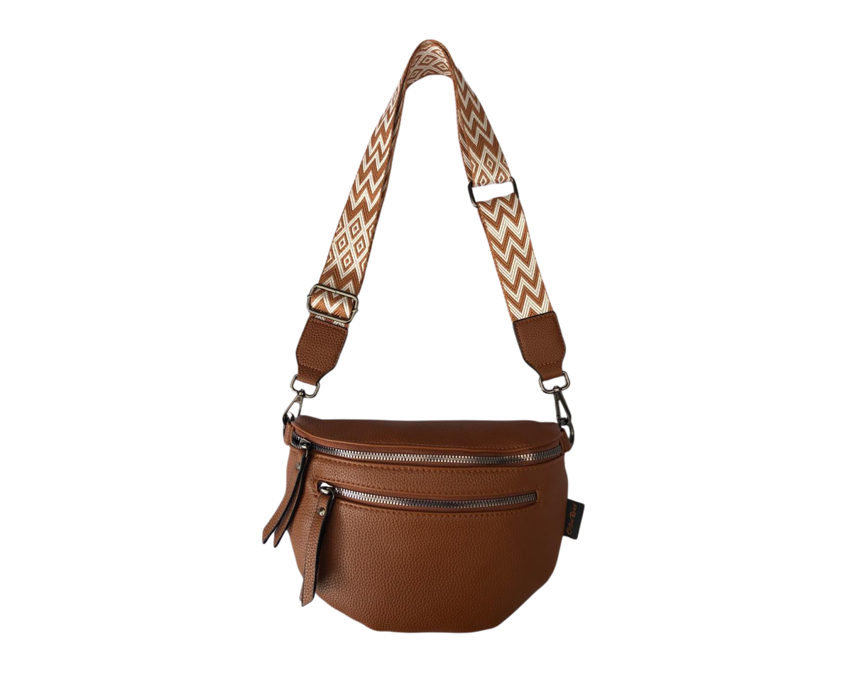 Cotton Road Crossbody Sling Bag with Adjustable Patterned Strap
