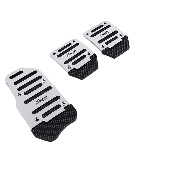 3Pcs Gas Pedal Break Pedal Cover for Manual Transmission Car Silver