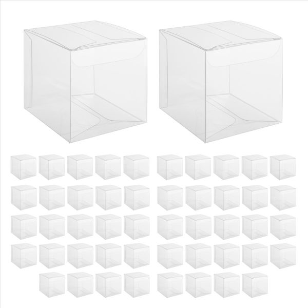 50Pcs Clear Plastic Boxes For Gifts Pvc Packing Box Gift Packaging
