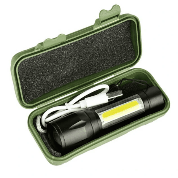 Portable COB LED Tactical USB Rechargeable Torch