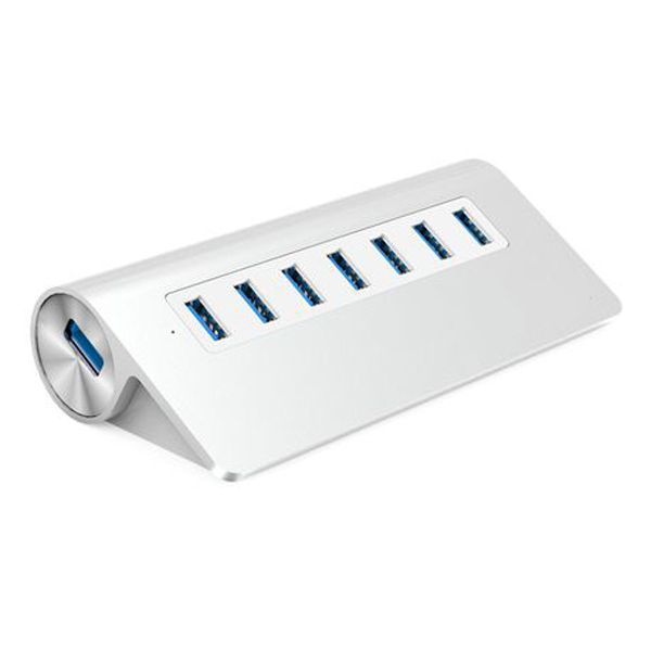7 Port USB3.0 Hub Aluminium Silver Body