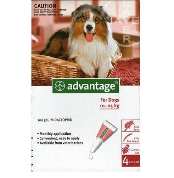 Advantix Large Dog 2.5ml 4 pipettes - 10-25kg Red