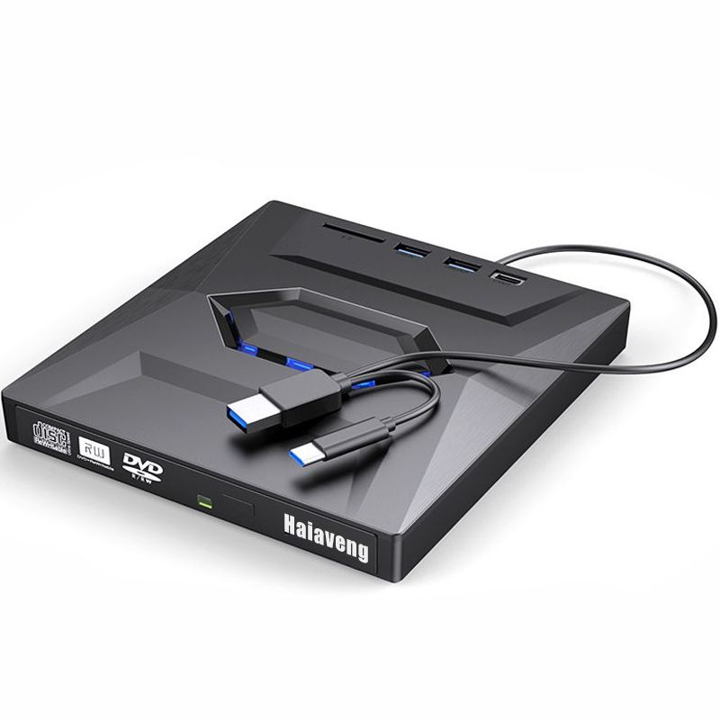 External CD DVD Drive USB 3.0 & USB-C CD ROM Burner DVD Player