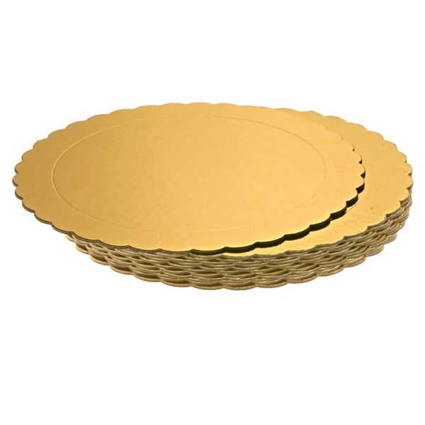 Kitchen Disposable Gold Cake Board Dessert Trays Set of 12 - 30cm