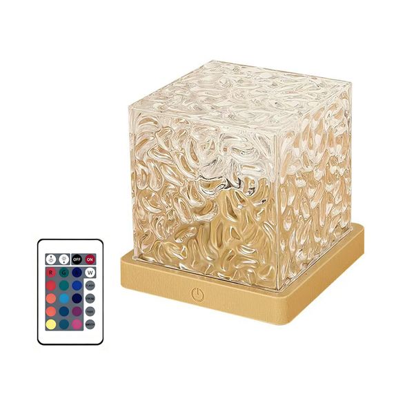 Rechargeable Crystal Table Lamp With 16-Color Changing Ambient Night Light