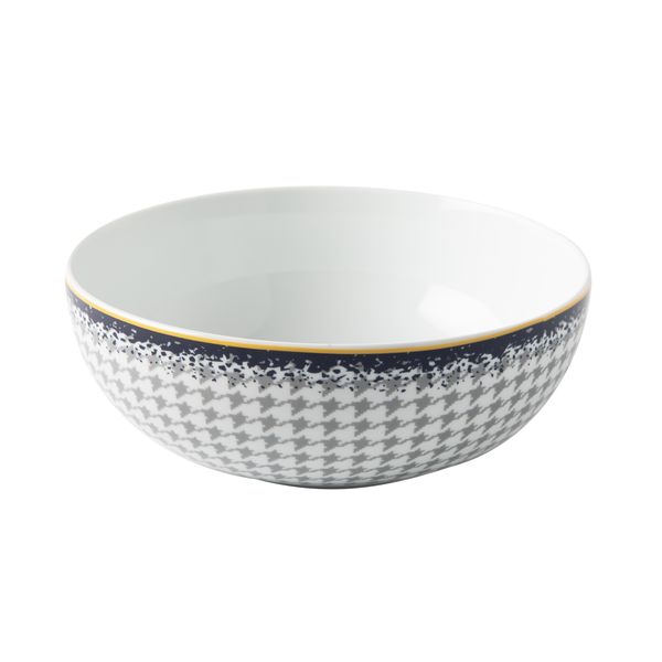 Blue Check Salad Bowl
