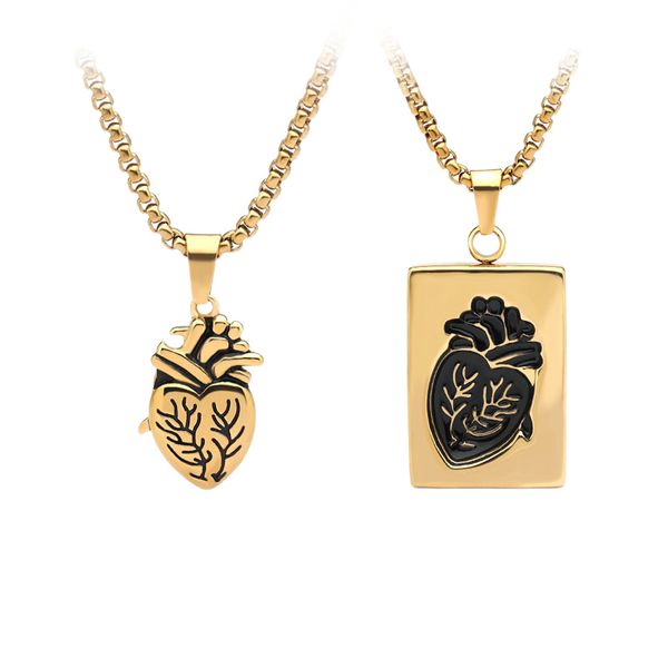 Couple Heart Shaped Necklace -2 Pieces