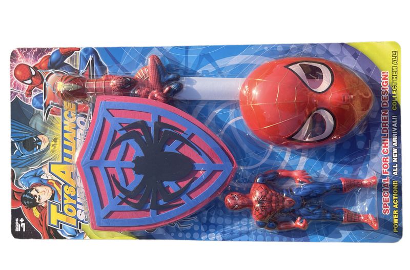 Spiderman Mask, Sword, Shield &amp; Figurine