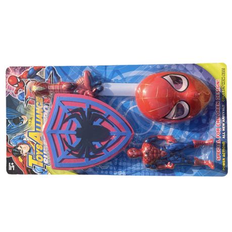 Spiderman Mask, Sword, Shield & Figurine