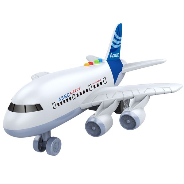 TEETO TOYS City Airliner Toy Airplane with Lights and Sounds - Toys for Toddlers and Boys