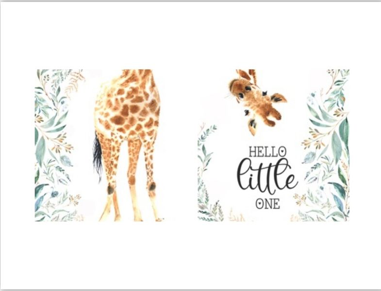 Little Leila - Hello little one giraffe - A3 Cardstock