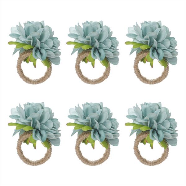 Flower Dinner Napkin Holder for Table Decoration Robinegg Blue