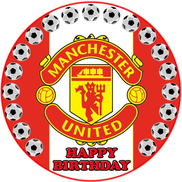 Manchester United Round Wooden Vinyl Signage 63cm