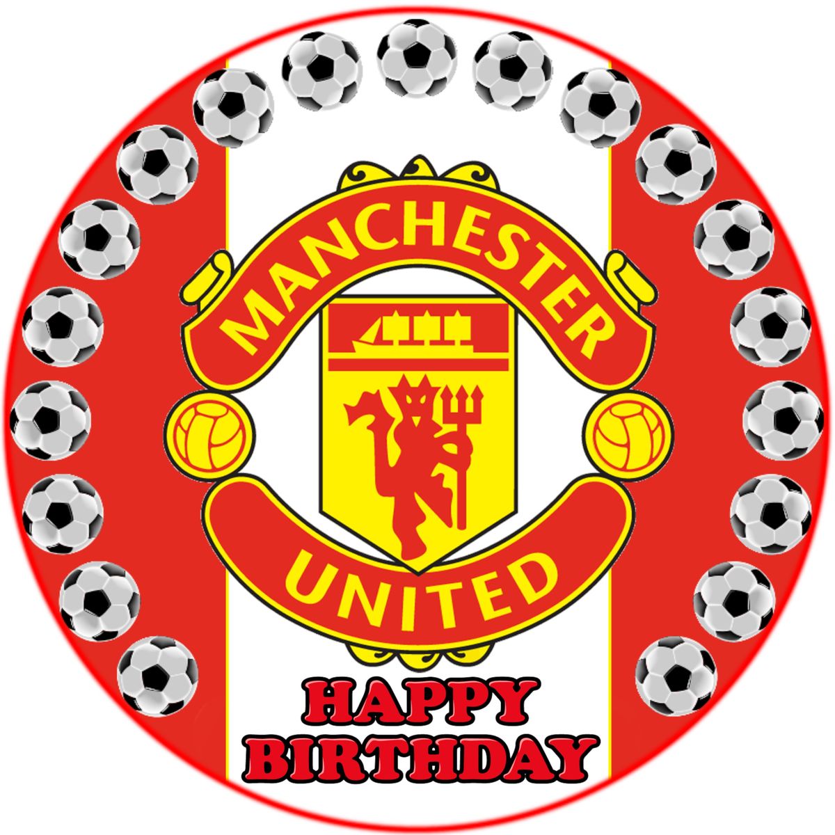 Manchester United Round Wooden Vinyl Signage 63cm 