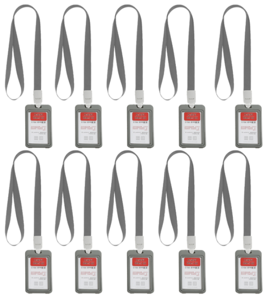 10 Pack Name Card ID Badge Holders with Lanyards (Portrait)-Office &amp; Events