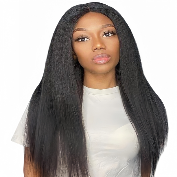 Marigold 24 inch Kinky Straight Wig - Human Hair with 13x4 Lace Front