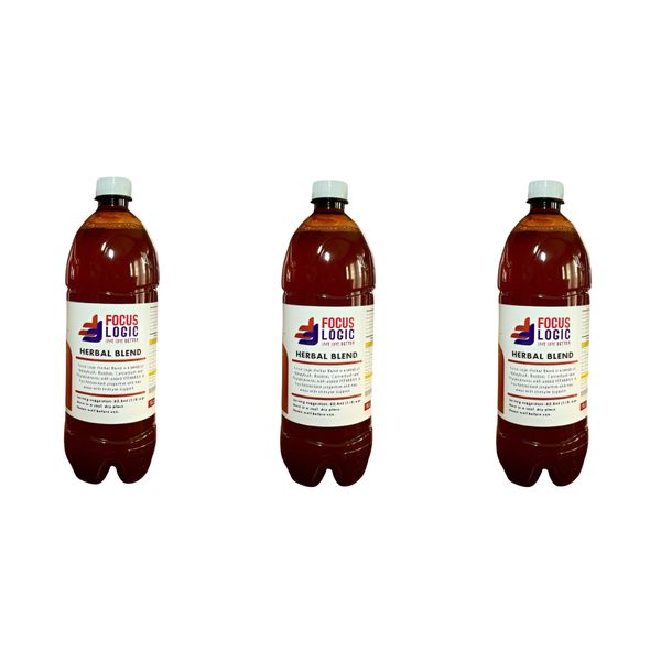 3 Pack Focus Logic Herbal Blend - Natural Focus &amp; Organic Health Support