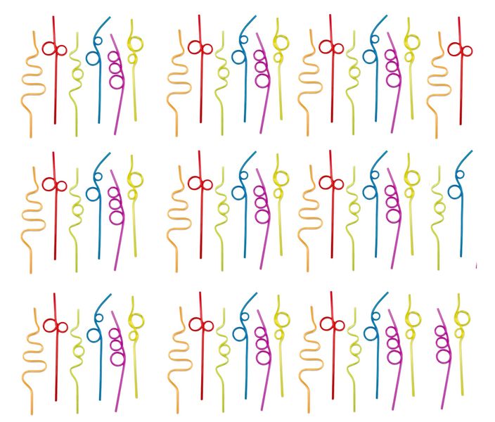60-Piece Crazy Reusable Drinking Straws - Fun Multicolour Silly Straw Set