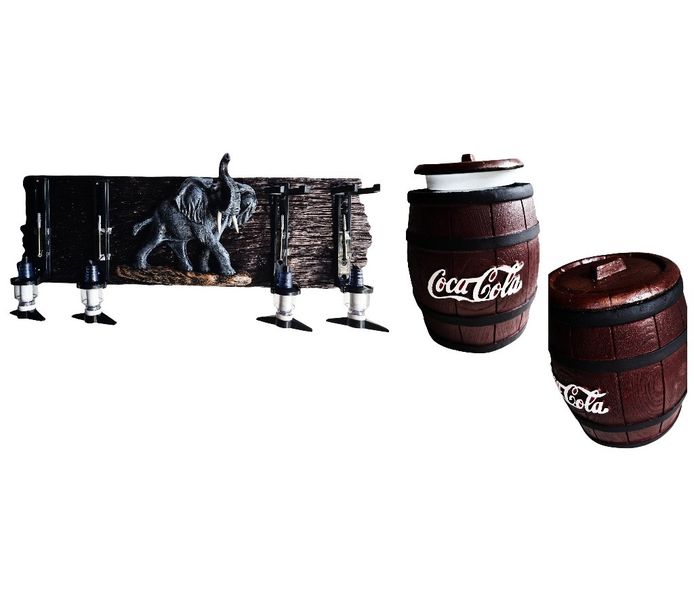 Masterpiece 4 Optic Elephant Sleeper wood dispenser &amp; Coca-Cola Ice Bucket