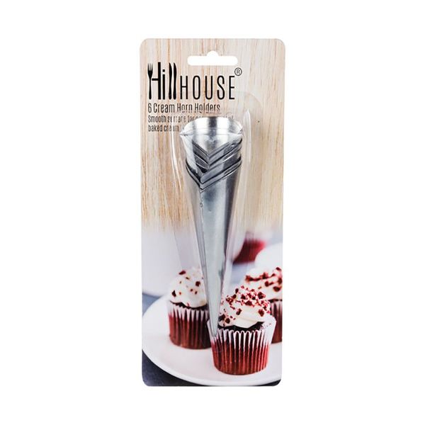 Bulk Pack x 5 Hillhouse Cream-Horn-Holders Metal 6pcs Per Pack