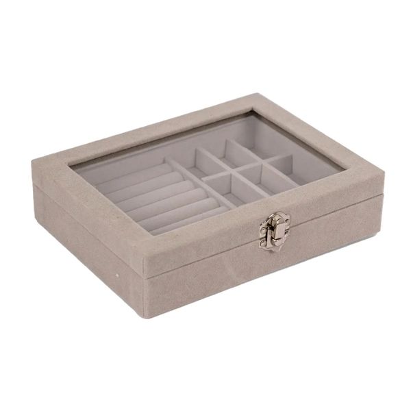 Jewelry Storage Box, Earrings Rings with Transparent Window Lid