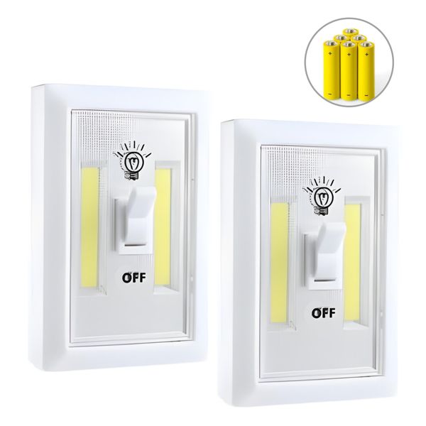 COB LED Wireless Switch Light - Wall Mountable - Self Stick Magnetic Light - 2 Pack