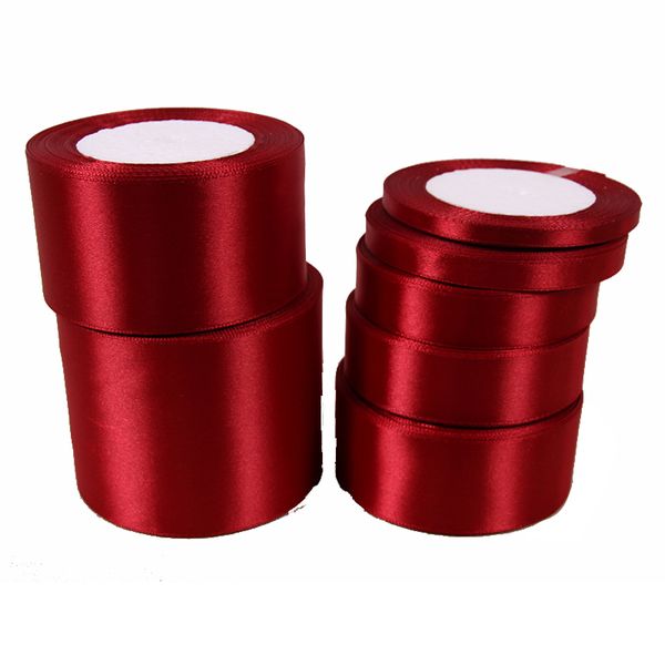 Burgundy Gift Wrapping Ribbon 1 Roll, 10-40mm Wide 22m Long for DIY Bows