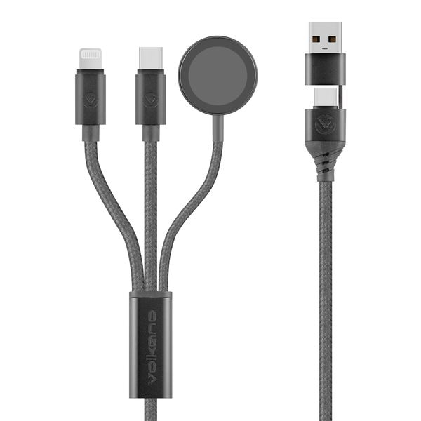 Volkano Weave Certified 100W 5-in-1 Braided Fast Charging/ Data Cable - 1m,
