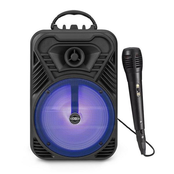 Wireless LED Karaoke Speaker with Wired Mic and Cellphone Holder - 1200w