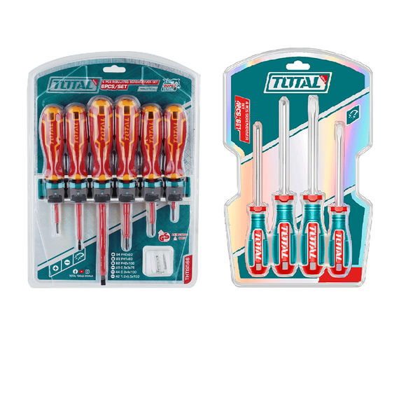 TOTAL Screwdriver Set - 10 Pieces Combo