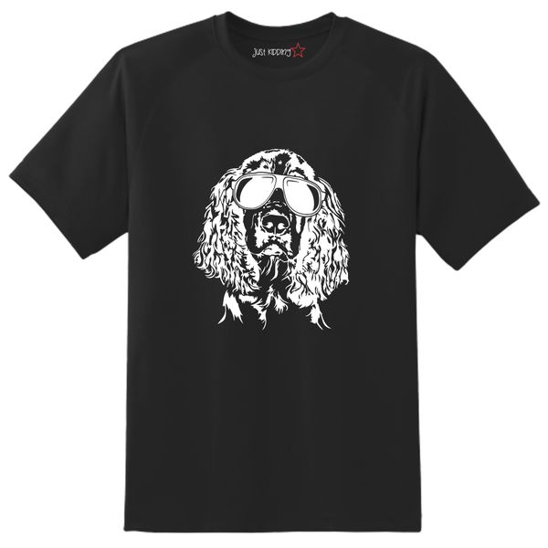 Just Kidding Boys "Cocker Spaniel Sunglasses" Short Sleeve Tshirt Black