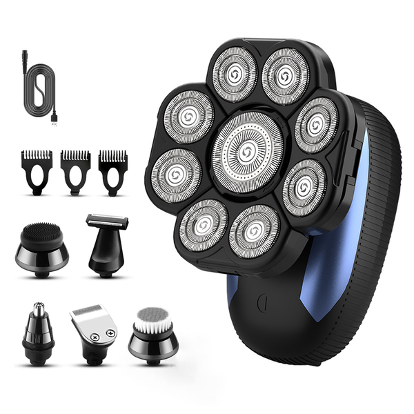 6-in-1 Electric Head Shavers for Men 9D Electric Rechargeable Wet/Dry Razor