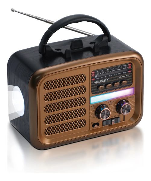 Rechargeable Retro Bluetooth Radio Speaker FM AM SW | USB/SD/AUX Support
