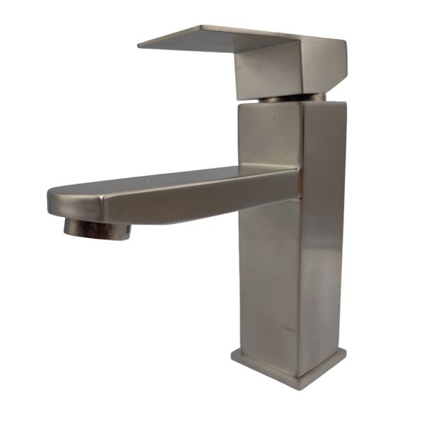 Brushed Nickel Square Washbasin Faucet