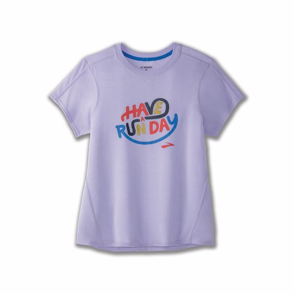 Brooks Womens Distance Graphic Short Sleeve Purp image
