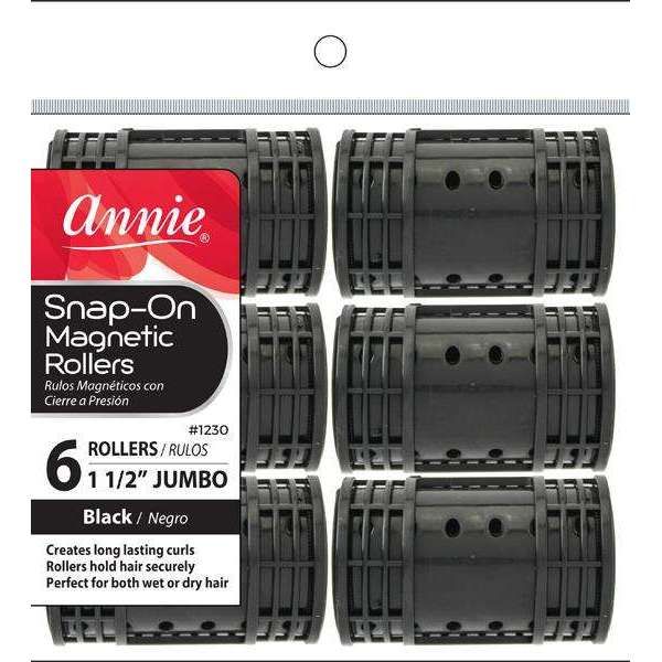 Annie Snap-On Magnetic Rollers Size X-Jumbo 6Ct Purple- 4 Pack