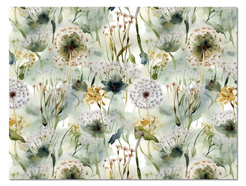 Disposable Paper Placemats - Watercolour Dandelions (Green)
