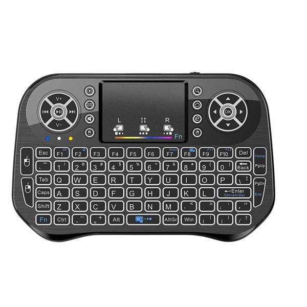 Mini Wireless Keyboard with 7-Color Backlight &amp; Touchpad - BT + 2.4GHz