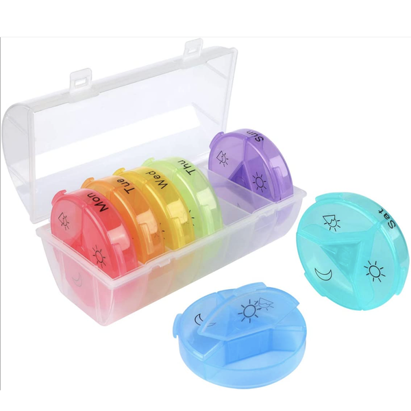 Moisture-Proof Colour-Coded Pill Organiser - 3-Times-A-Day