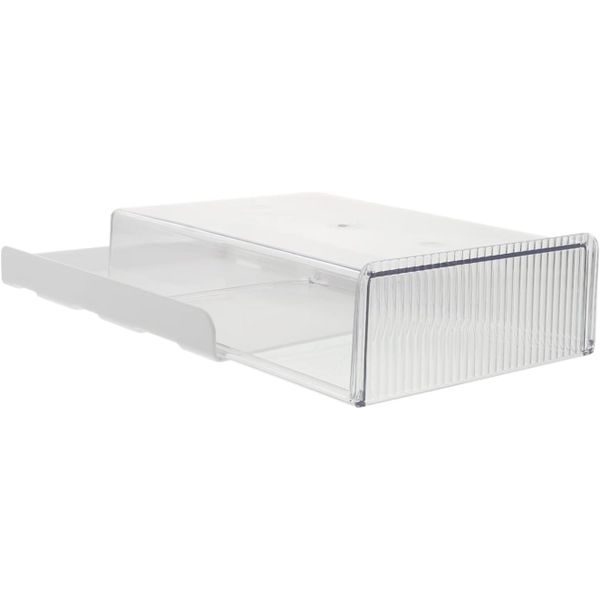 Invisible Under Desk Drawer Organizer Transparent Storage Box Punch-
