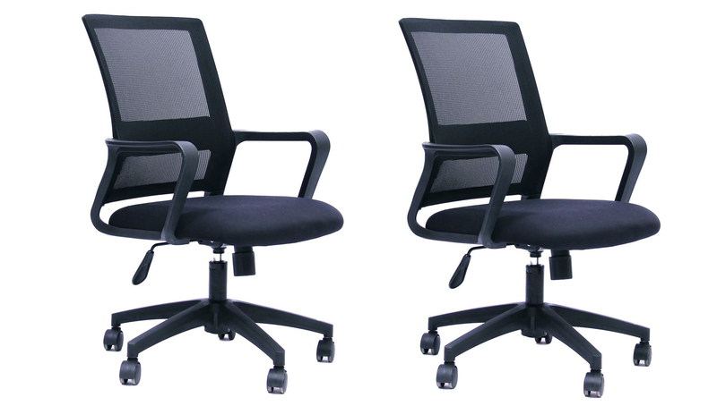 Office Chairs - Pack of 2 – Black Colour