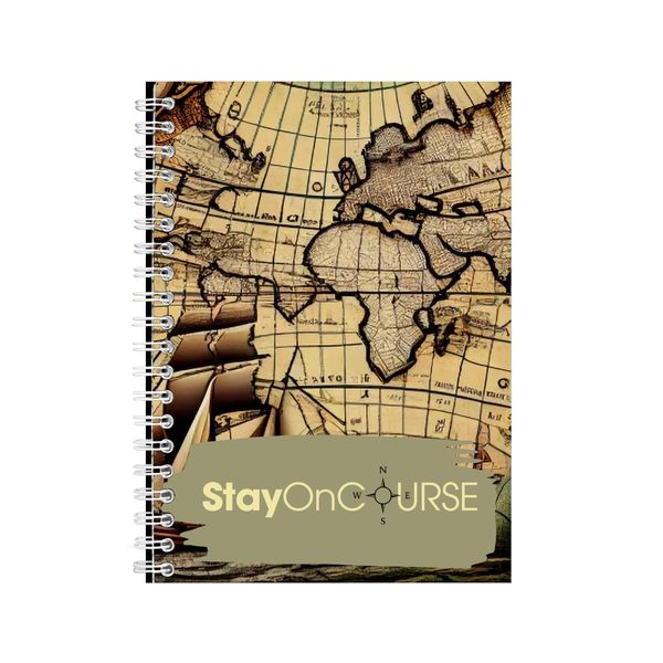 On Course A5 Notebook Spiral and Lined Travel Graphic Notepad Present 103