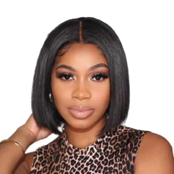 Brazilian Bob Cut Wig, 8 inch With 4x4 Closure.