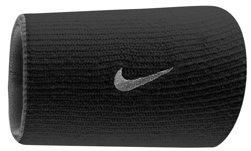 Nike Dri-Fit Doublewide Wristband Home &amp; Away - 2 Pack - Black and Grey
