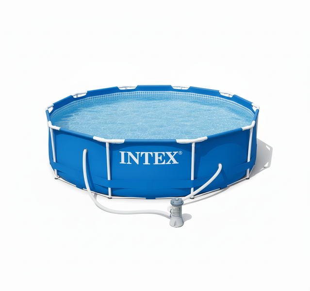 Intex Metal Frame Pool with Pump 305 x 76 cm for Family Fun