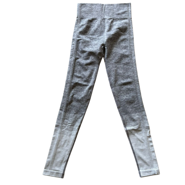 Women's Ombre Running Leggings - Grey &amp; White Full Length Gym Tights